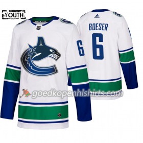 Vancouver Canucks Brock Boeser 6 Adidas 2019-2020 Wit Authentic Shirt - Kinderen